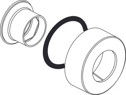 Schubrosetten-Set von Ideal Standard in Chrom, bestehend aus zwei Teilen mit runder Form und einem runden Element. Ideal für Tür- oder Fensterbeschläge.